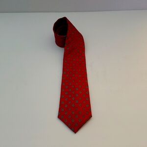 Bert Pulizer Silk Red With Black Print Tie